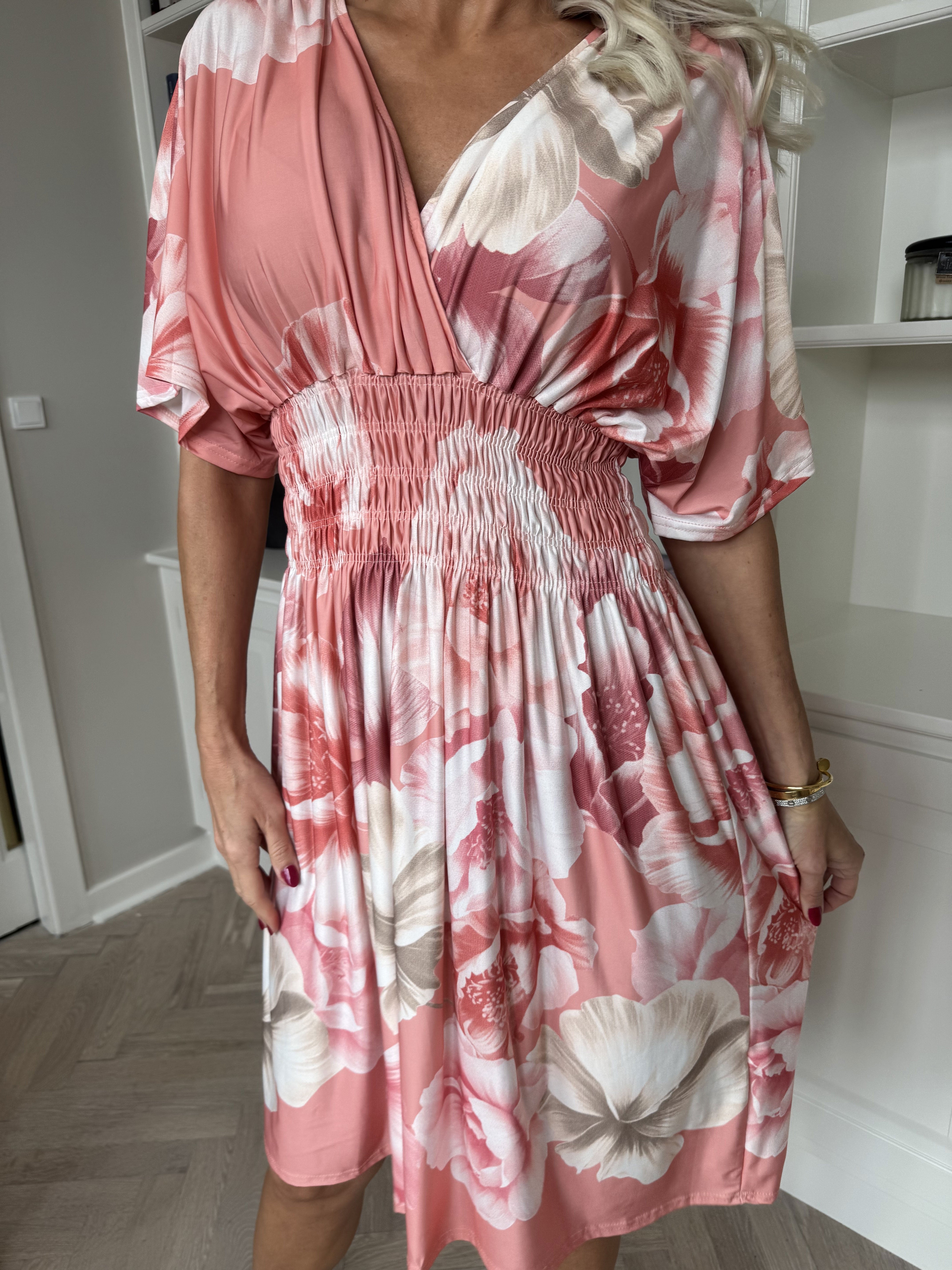 Pams Peony Short - Kort klänning med resår och blommigt tryck